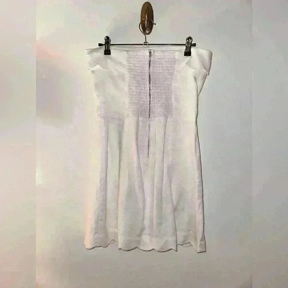 Reformation Isles White linen strapless mini dress, scallop edge, Worn Once - Picture 4 of 5